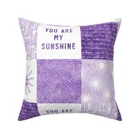 You are my sunshine wholecloth - multi - suns patchwork - face -  purple  - C20BS