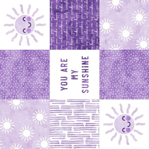 You are my sunshine wholecloth - multi - suns patchwork - face -  purple (90)  - C20BS