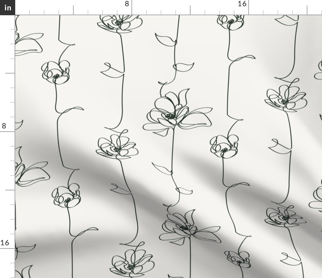 One Line Floral  - Large Scale