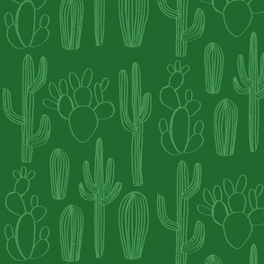 Cacti Outline on AZ Green