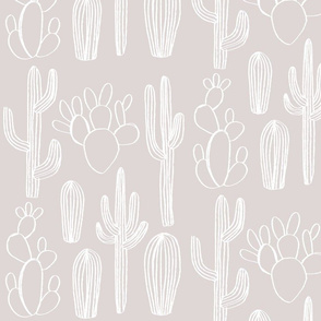 Cacti Outline on AZ Grey