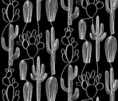Black and White Continuous Cacti