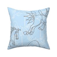 Carousel Contour Lines | Soft Blue + Gray