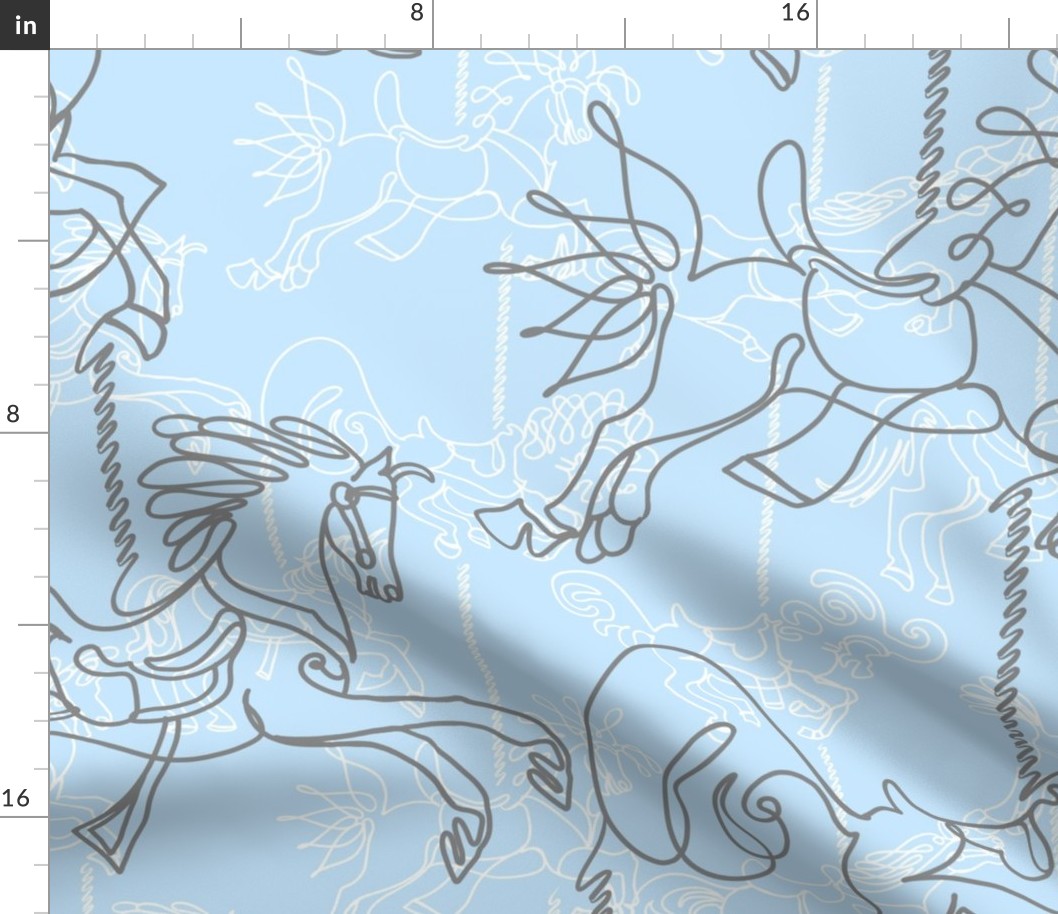 Carousel Contour Lines | Soft Blue + Gray