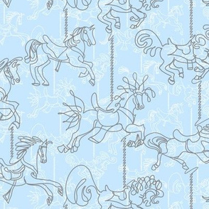 Carousel Contour Lines | Small | Soft Blue + Gray