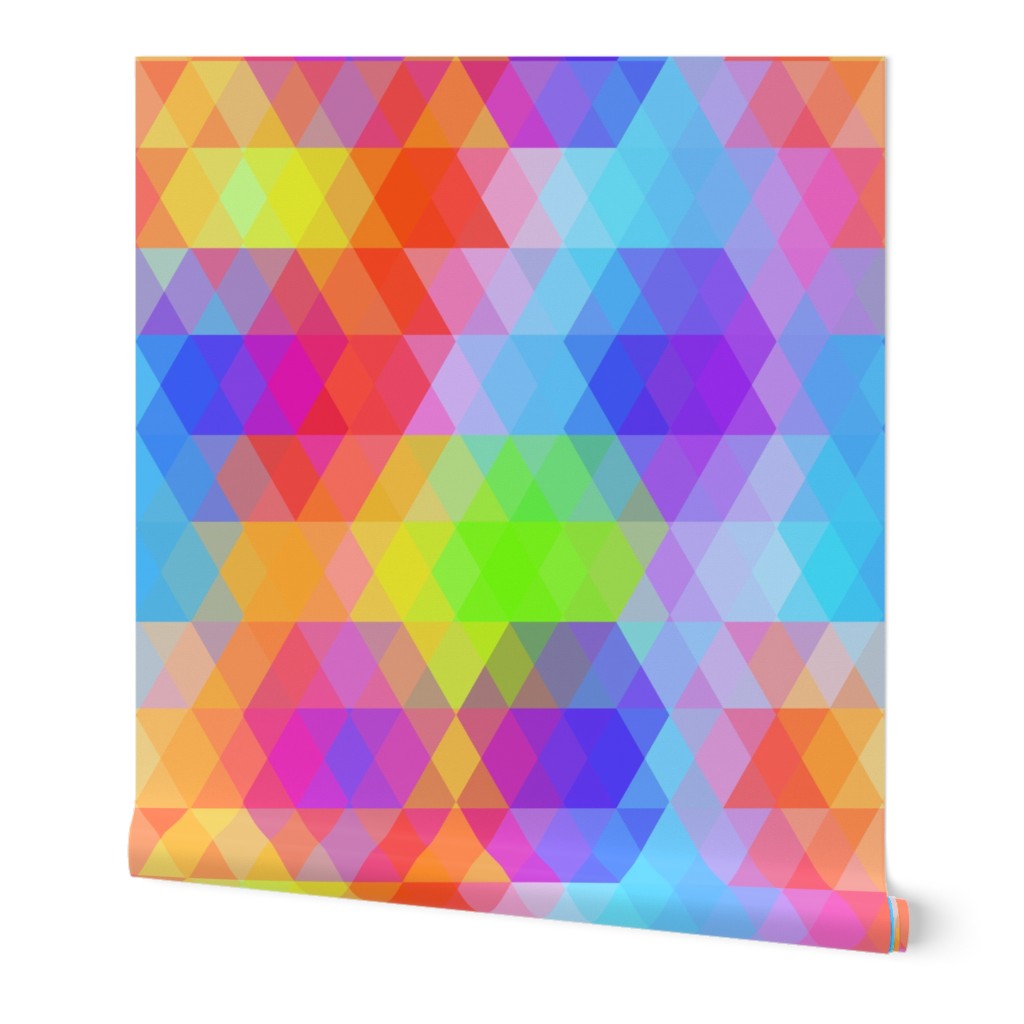 Abstract Geometric pattern with bright colored rhombus. rainbow color
