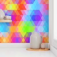 Abstract Geometric pattern with bright colored rhombus. rainbow color