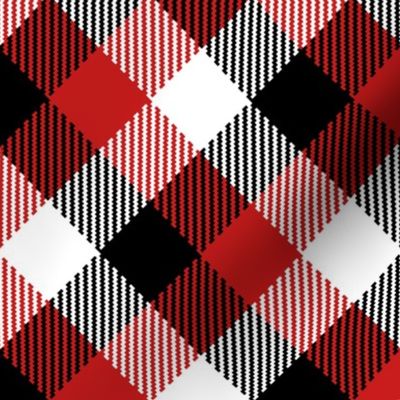 Christmas Tartan red black white diagonal