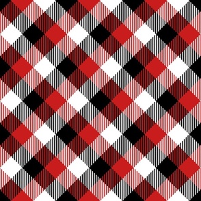 Christmas Tartan red black white diagonal