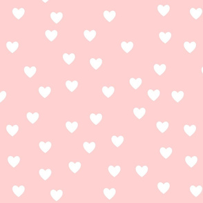 White Hearts - Blush Background