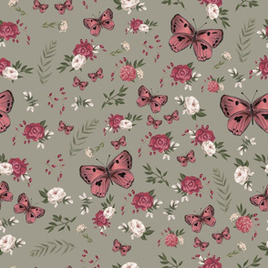 rose green butterfly small