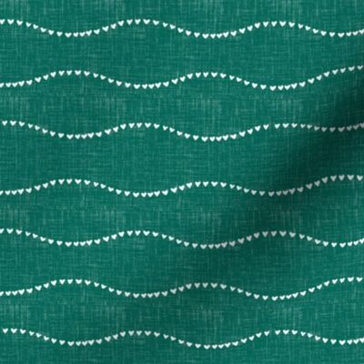 small/medium scale - heart wave - green