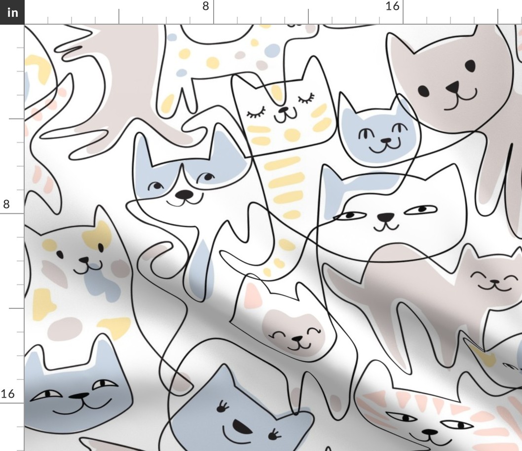 one-line cats - large