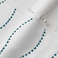 small/medium scale - heart wave - teal - inverse