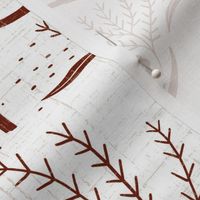 large scale - deep woods damask - rust - inverse