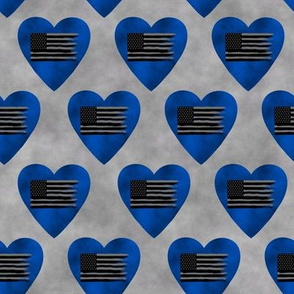 blue awareness hearts with flag
