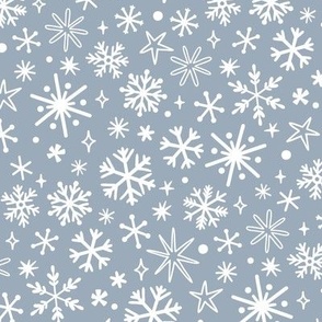 Let it snow. Gray background.