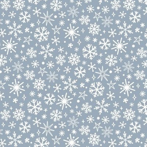 Let it snow. Gray background. Small scale