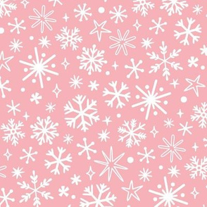 Let it snow. Pink background.