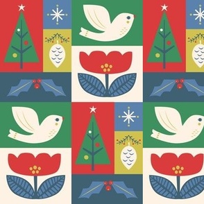 scandi xmas icons red