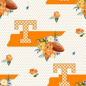6" Tennessee Football Love  Polka Dots