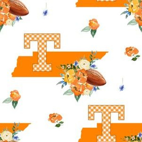 6" Tennessee & Football Love White Back