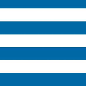 Large French Blue Awning Stripe Pattern Horizontal in White