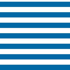 French Blue Awning Stripe Pattern Horizontal in White