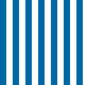 French Blue Awning Stripe Pattern Vertical in White