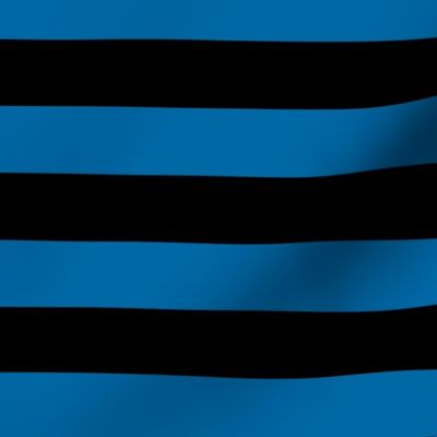 Large French Blue Awning Stripe Pattern Horizontal in Black