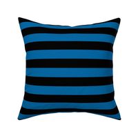 Large French Blue Awning Stripe Pattern Horizontal in Black