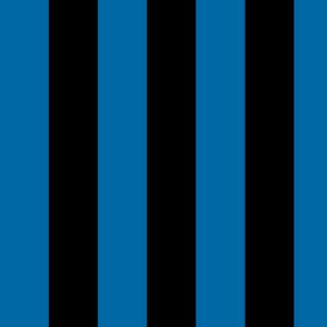 Large French Blue Awning Stripe Pattern Vertical in Black