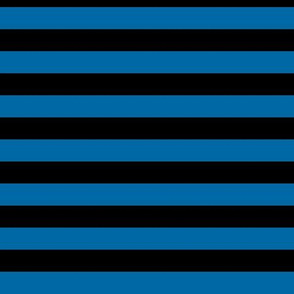 French Blue Awning Stripe Pattern Horizontal in Black