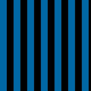 French Blue Awning Stripe Pattern Vertical in Black