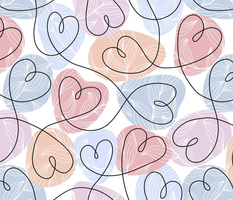 Continuous line hearts