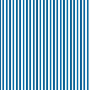 Small French Blue Bengal Stripe Pattern Vertical in White