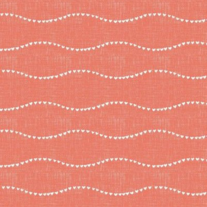 small/medium scale - heart wave - sunset pink