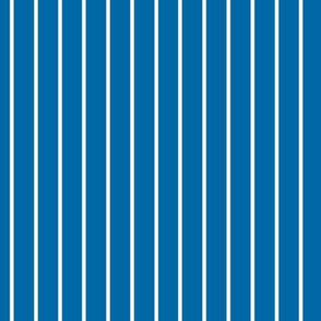 French Blue Pin Stripe Pattern Vertical in White