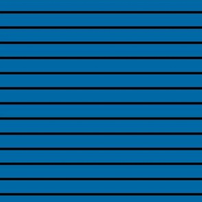 French Blue Pin Stripe Pattern Horizontal in Black
