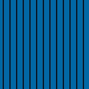 French Blue Pin Stripe Pattern Vertical in Black