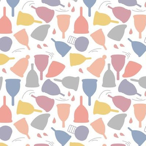 Menstrual Cups Pastels on White