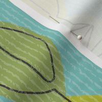 Leaf Lines - Large - teal