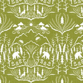 very small scale - deep woods  damask - jalapeno