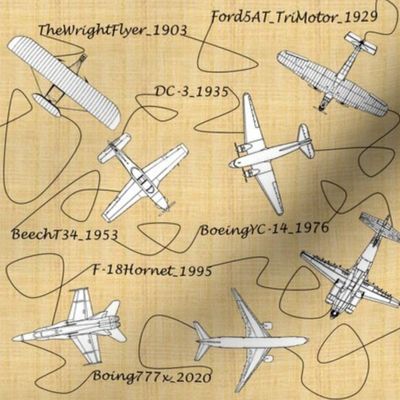 Continuous Line Timeline - Aviation