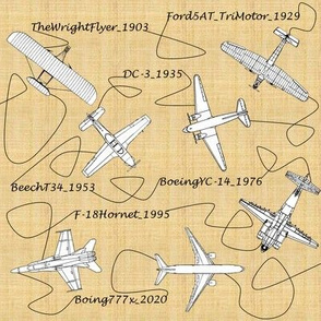 Continuous Line Timeline - Aviation