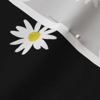 Watercolor Daisy Dots / Black & White