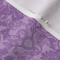Victorian Thistle Damask in Lilac Purple