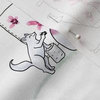 Arctic Fox Family Design Fabric