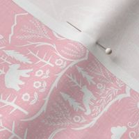 extra small scale - deep woods damask - sweetest pink