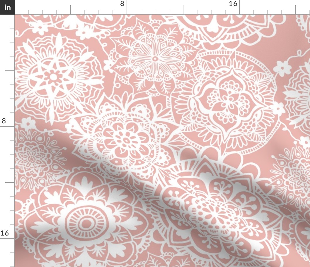 Pink and White Mandala Pattern
